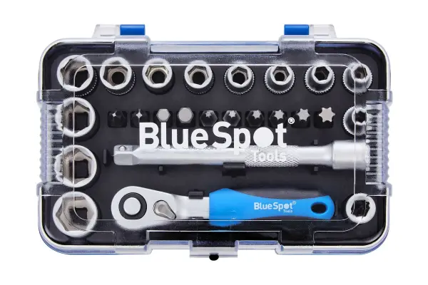 Blue Spot Tools 25件1/4英寸棘轮扳手套装（4-13mm/T10-T40）
