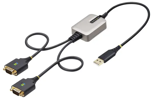 StarTech 2 Port USB to RS232 Serial Adaptor Cable with COM Retention & LED Ind - 0.6m