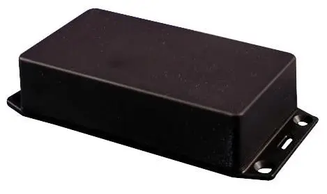 IP54 Black Flame Retardant ABS Enclosure Flanged Lid 110x82x41mm