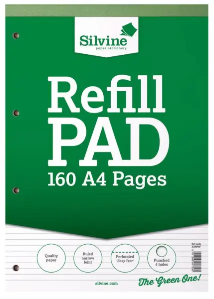 SILVINE A4 라인드 리필 패드, 80매