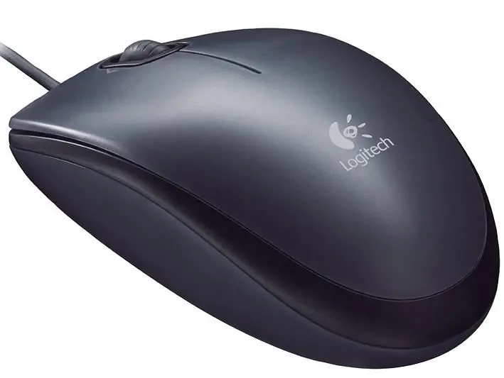 Logitech M90 USB 광학 마우스, 1000dpi, 블랙