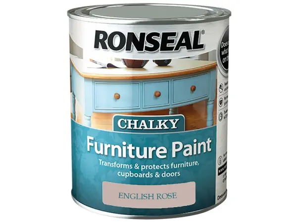 Ronseal Chalky Furniture Paint - English Rose, 750ml