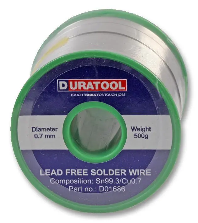 DURATOOL Lead-Free Solder Wire, 0.7mm, 500g