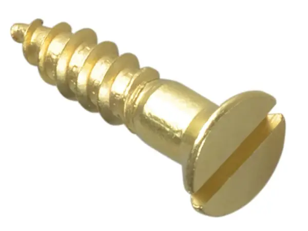 ForgeFix Brass Slotted Wood Screws, 3/4in x 8, Pack of 20