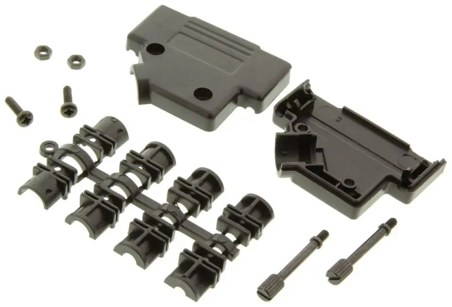 Capot en plastique D MH CONNECTORS, Noir, 45°, 25 broches