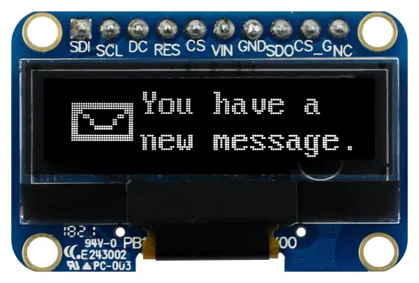 OLED Display Module 128x32 White on Black SPI 3V