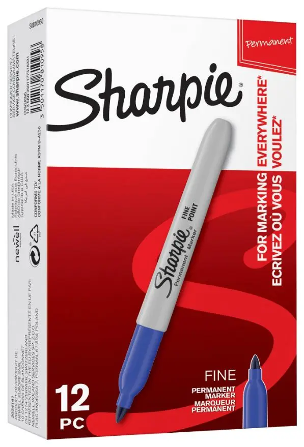 SHARPIE 파인 불렛 팁 영구 마커펜 (블루, 12개입)