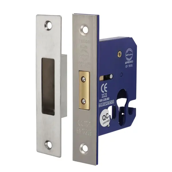 Timco Euro Deadlock, Satin Nickel, 66mm Case, 45mm Backset