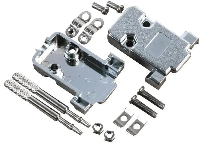 PRO POWER Cubierta D Sub 9 vías TS metalizado, cuerpo plástico, 180°