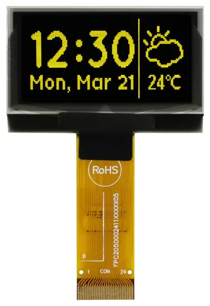 MIDAS OLED Graphic Display Module 128x64 Yellow on Black 3V I2C Parallel SPI