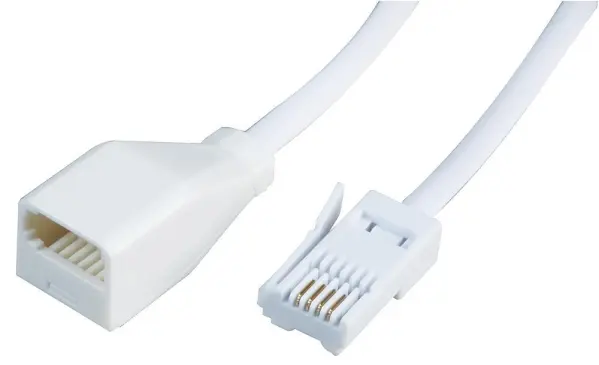 PRO SIGNAL 4-Way BT Plug naar Contactdoos Telefoonverlengkabel, 10m, Wit