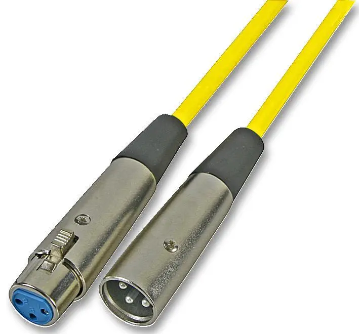 SOUNDLAB 3-Pin XLR Male to Female Patch Lead, 1m Yellow (Klotz Cable)