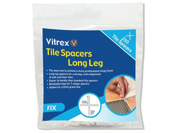 Vitrex Distanziatori per Piastrelle a Gambe Lunghe 3mm (Confezione da 250)