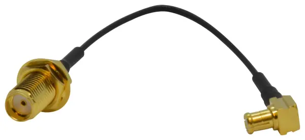 Multicomp Pro RF Cable Assembly, 90° MCX Plug to SMA Bulkhead Jack, 50 Ohm, 100