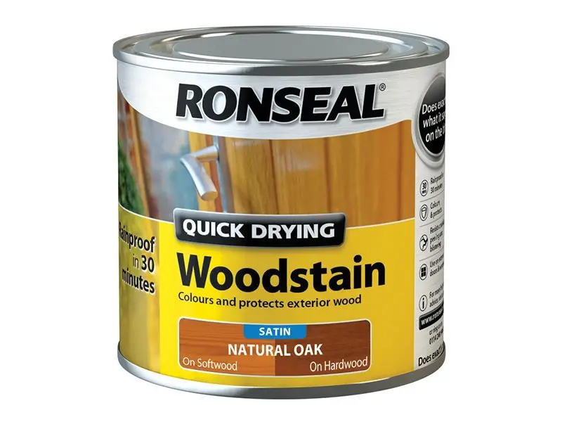 Ronseal - Pewarna Kayu Kering Pantas Satin Oak Asli 250ml