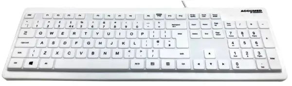 ACCURATUS - AccuMed IP68 Antibakterielle Medizin-Tastatur USB, Weiß