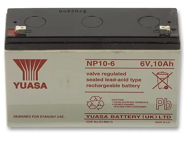 YUASA 6V 10Ah NP-Serie Blei-Gel-Batterie (Greenstar)