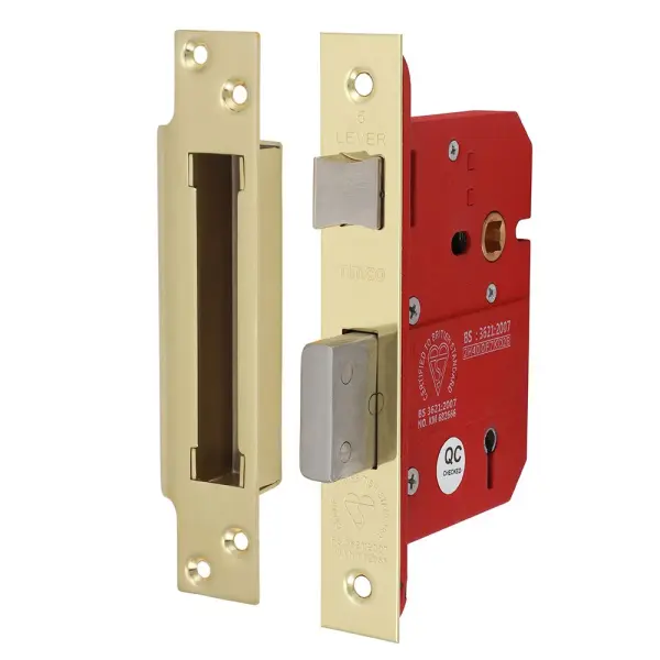 Timco - Kunci Sashlock 5 Lever Piawai British - Elektro Tembaga (Saiz 78 case /