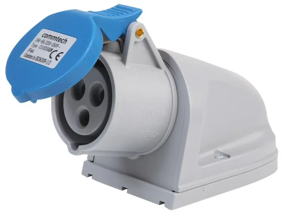 PRO ELEC Enchufe CEE de Pared 16A, 230V, Azul, IP44