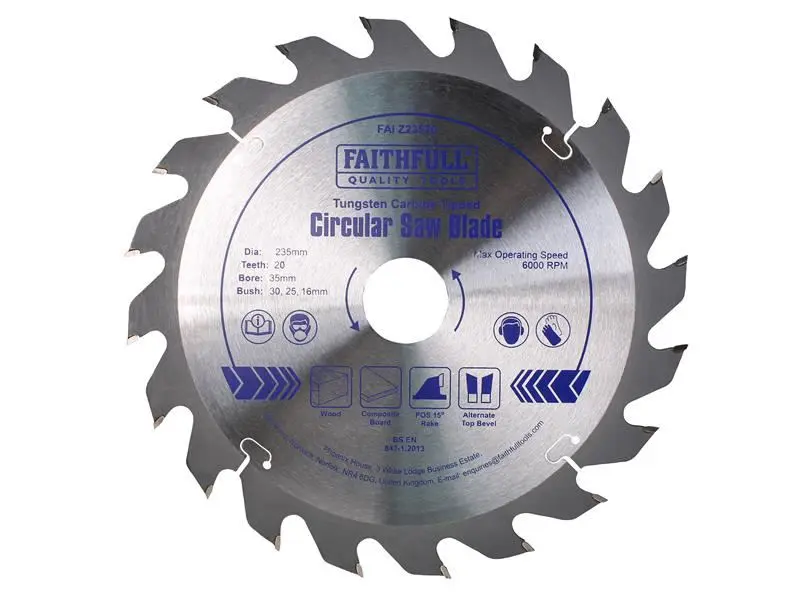 Faithfull TCT Circular Saw Blade 235mm x 35mm x 20T POS