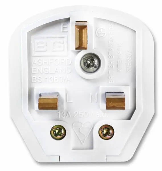 MASTERPLUG Spina Elettrica Bianca 13A con Fusibile, BS1363