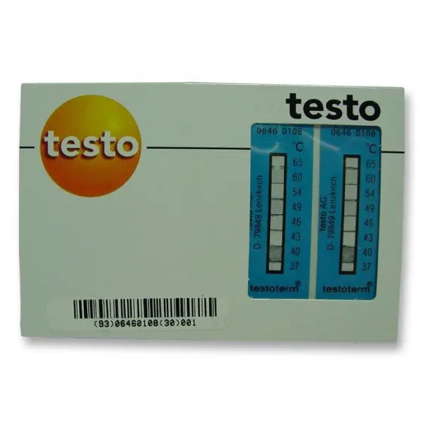 TESTO Self Adhesive Temperature Strips 37°C to 65°C (Pack of 10)