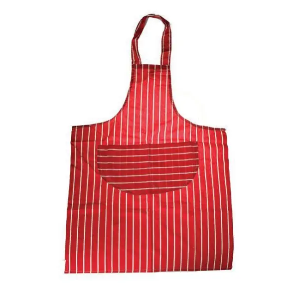 Butchers Stripe Apron Red