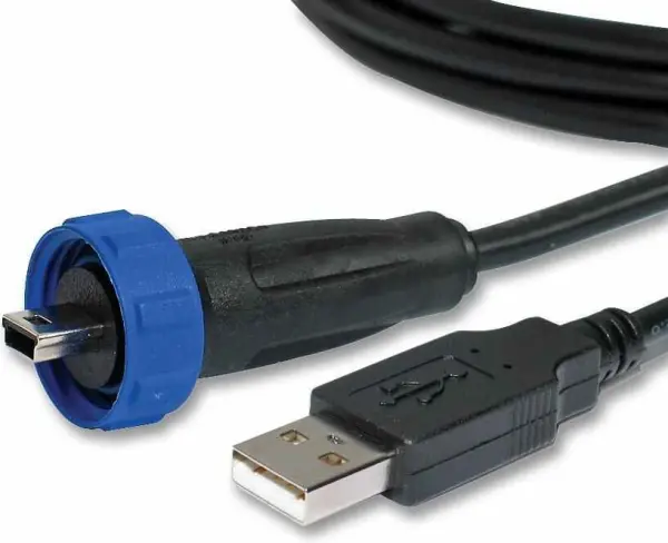 Bulgin Standard USB-A auf Mini-USB-B Kabel, 3m, abgeschirmt