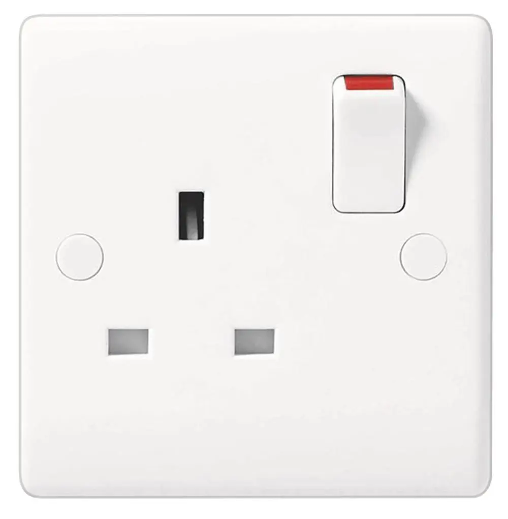 BG 13A 1 Gang Single Pole Switched Socket, White