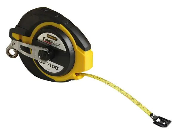STANLEY FatMax Ruban à Mesurer Acier 30m/100ft (Largeur 10mm) avec Boîtier Ferm