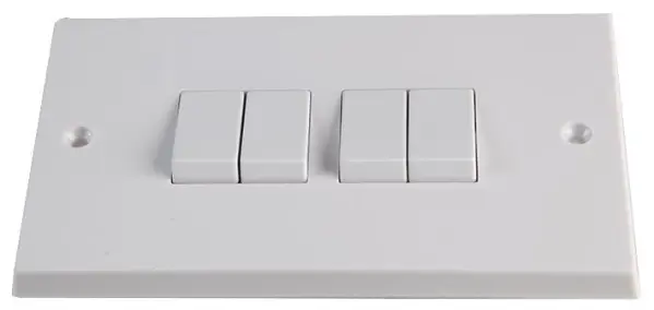 VOLEX 10AX 4 Gang 2 Way Light Switch, White