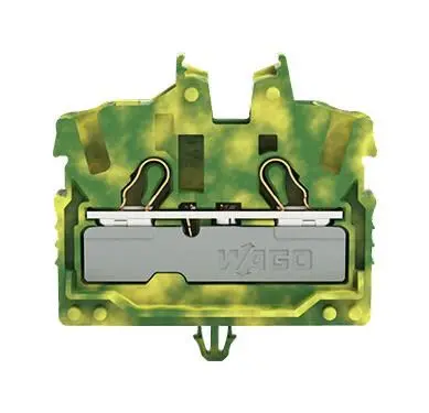 WAGO 2 Conductor Ground Miniature Through Terminal Block, Push In Cage Clamp - 24AWG 16AWG