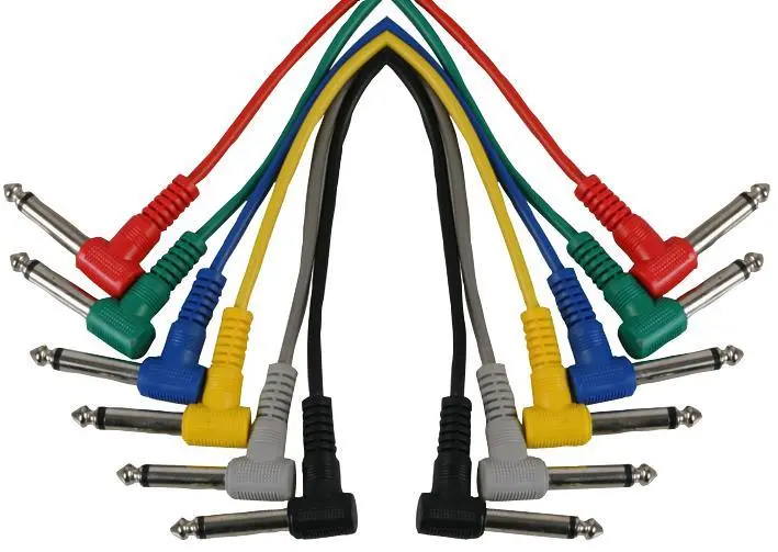 Soundlab - Διασυνδέσεις Μονότοκου Jack 6.35mm σε Γωνία 90°, 300mm (Σετ 6τεμ)