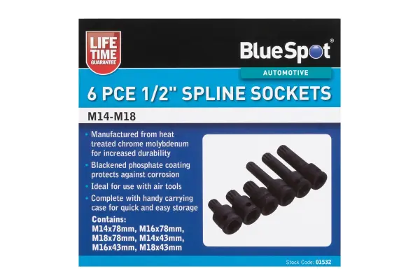Blue Spot Tools - Σετ Έξι Σωλήνωσης 1/2″ (M14-M18) με Θήκη