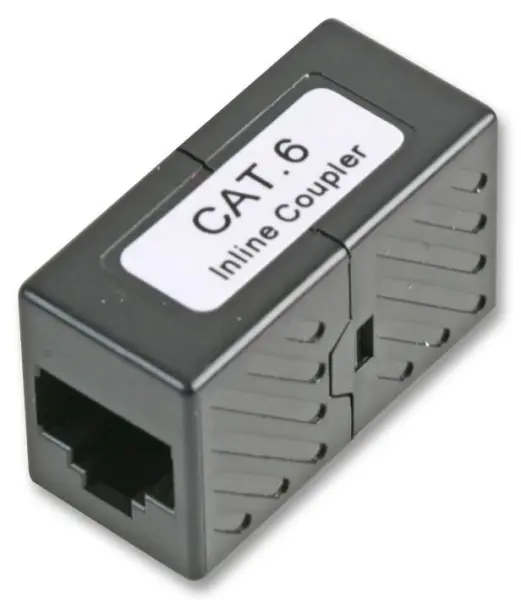KAUDEN Cat5e/Cat6 RJ45 Coupler, Black