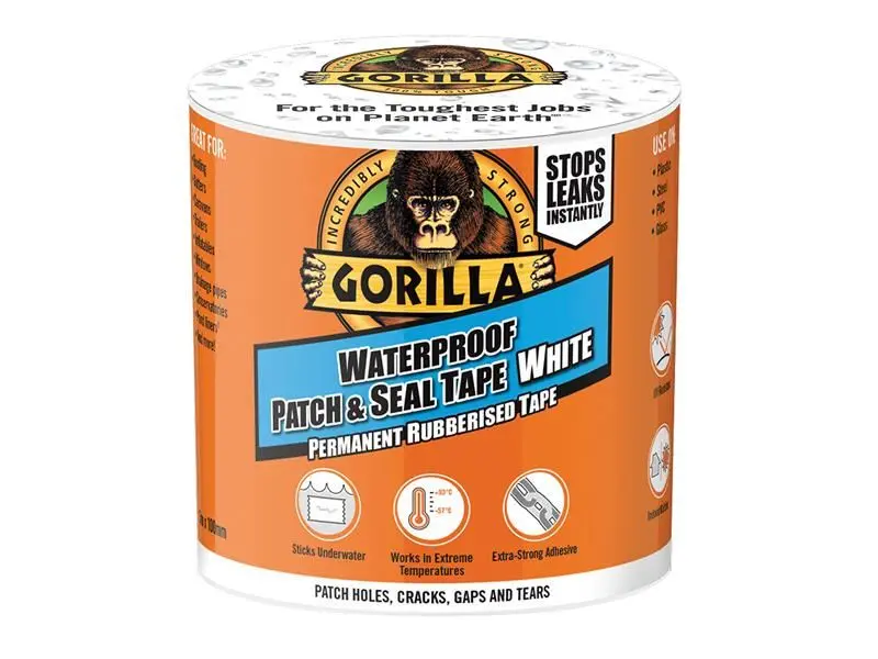 Gorilla Glue - Wasserdichtes Reparatur- & Dichtungsband 100mm x 3m, weiß