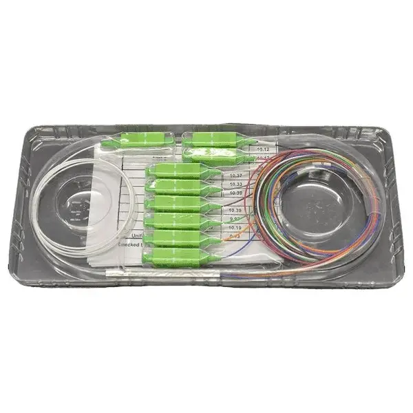 Single Mode Fibre Mini Splitter, 8 Way, SC/APC, 1m