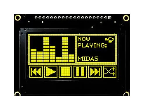 MIDAS DISPLAYS 2.42 inch OLED Graphic Display, 128x64, Yellow on Black