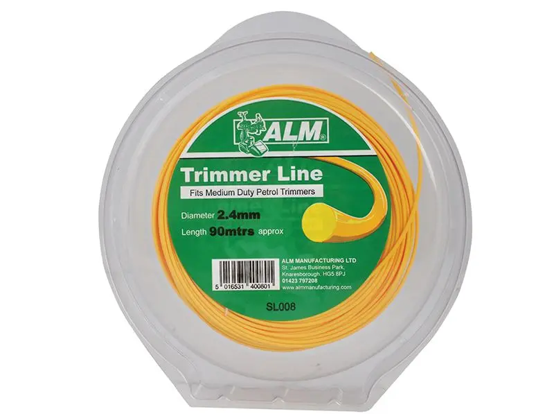 ALM Linha para Tosquiadeira a Gasolina Média 2.4mm x 90m, Amarela