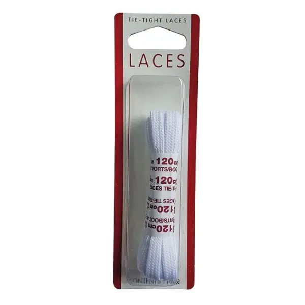 Flat Sports Boot Lace White 120cm