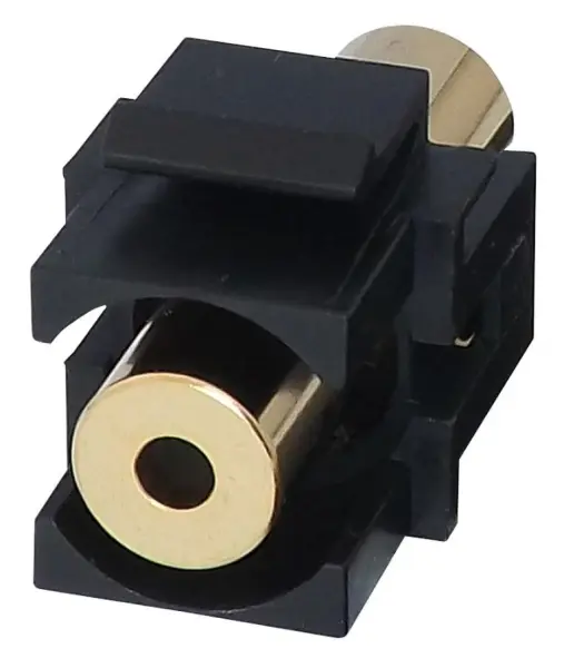TUK 3.5mm Audio Keystone Coupler, Black, Gold-Plated