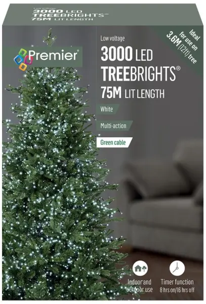 RARAION 3000 LEDs Brancas - Luzes de Natal com Temporizador, 75m