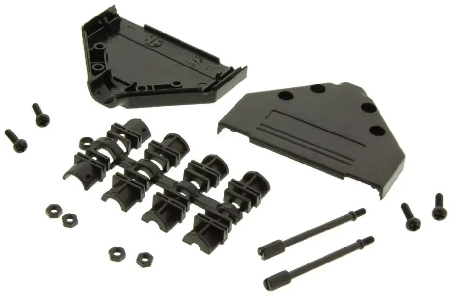 Capot D-Sub en plastique MH CONNECTORS, 37 broches, entrée supérieure, ABS