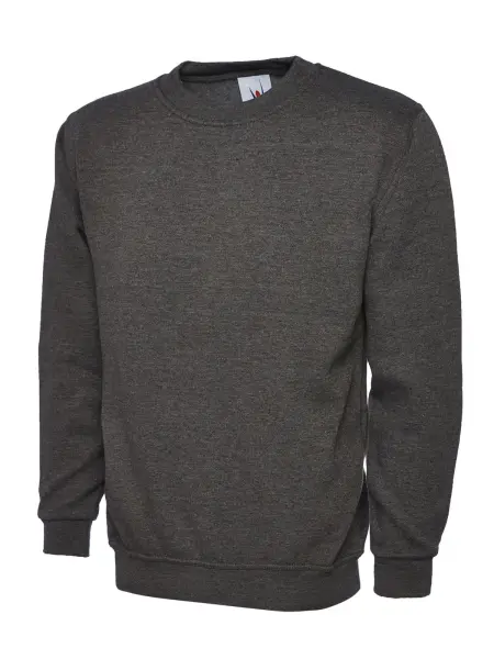 Uneek Classic Unisex Sweatshirt - Charcoal, Size M, 50% Polyester/Cotton