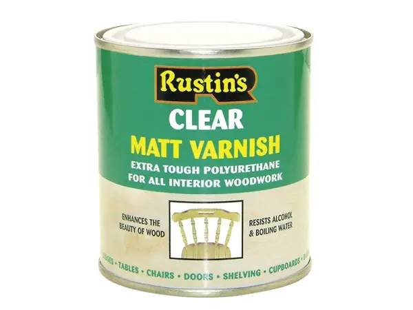 Rustins Vernis Polyuréthane Mat Transparent, 250ml