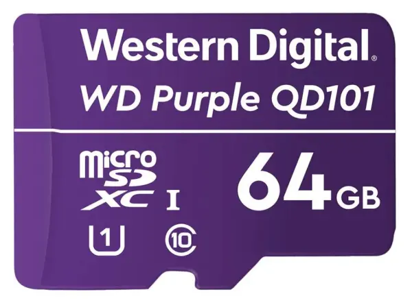 WD Purple SC QD101 64GB MicroSDXC Card for Surveillance