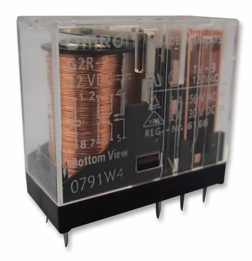 Omron Relé PCB G2R, DPDT, 12V DC, 5A, Montagem em Orifício