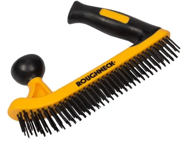 Roughneck Two-Handed Wire Brush with Soft Grip, Carbon Steel, 250mm