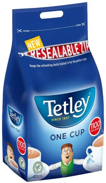 Tetley Saquetas de Chá Redondas One Cup, Pack de 1100