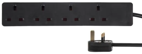 Bande d'extension électrique PRO ELEC, 4 prises, 7,5 m, Noir